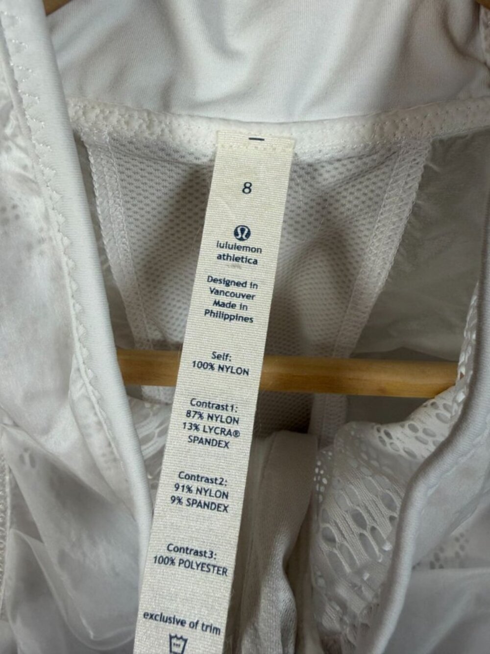 Lululemon Run Nothin' To Hide Jacket Size 8 White Windbreaker Running Athletic - Picture 3 of 12